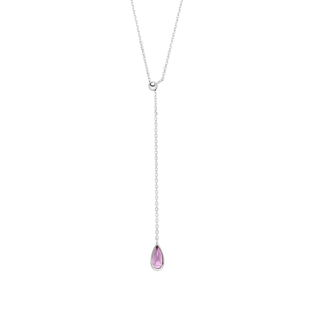 Y-Halskette Gem Drop, Amethyst, 925 Sterlingsilber