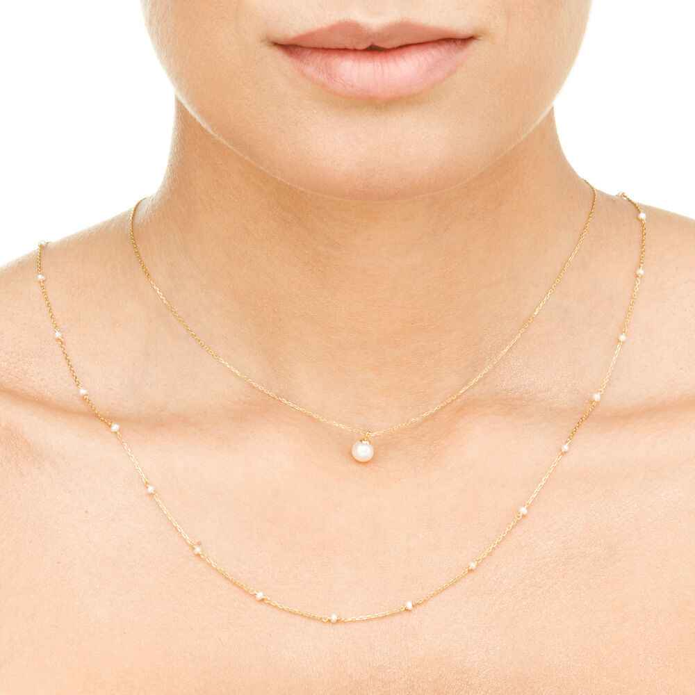 Halskette Single Pearl, 14K Gelbgold Bild 2