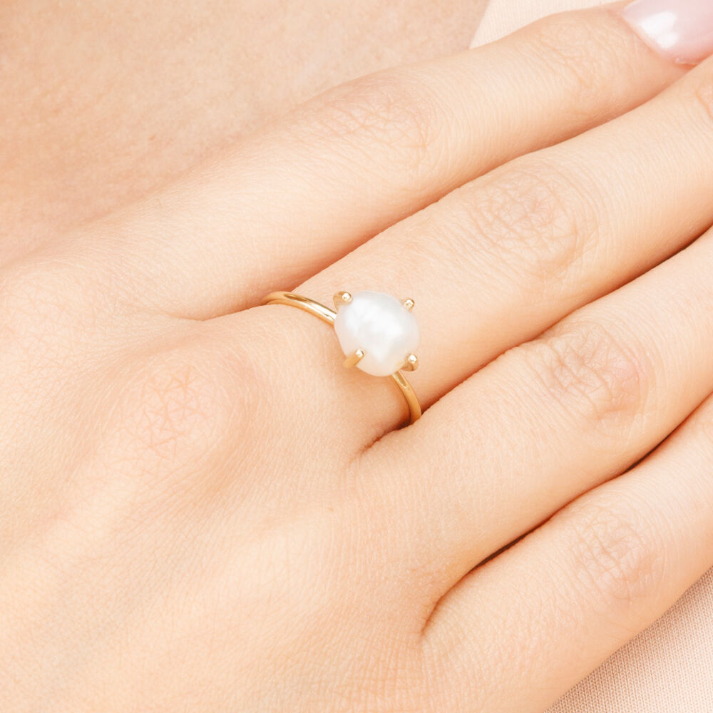 Ring Barock Pearl, 14 Karat Gelbgold 