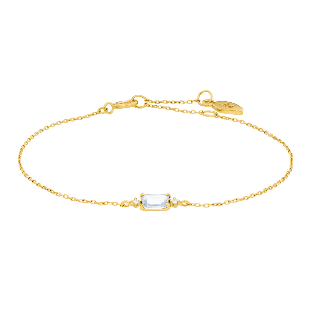 Armkette Mondstein SQUARE, 14 Karat Gelbgold Bild 4