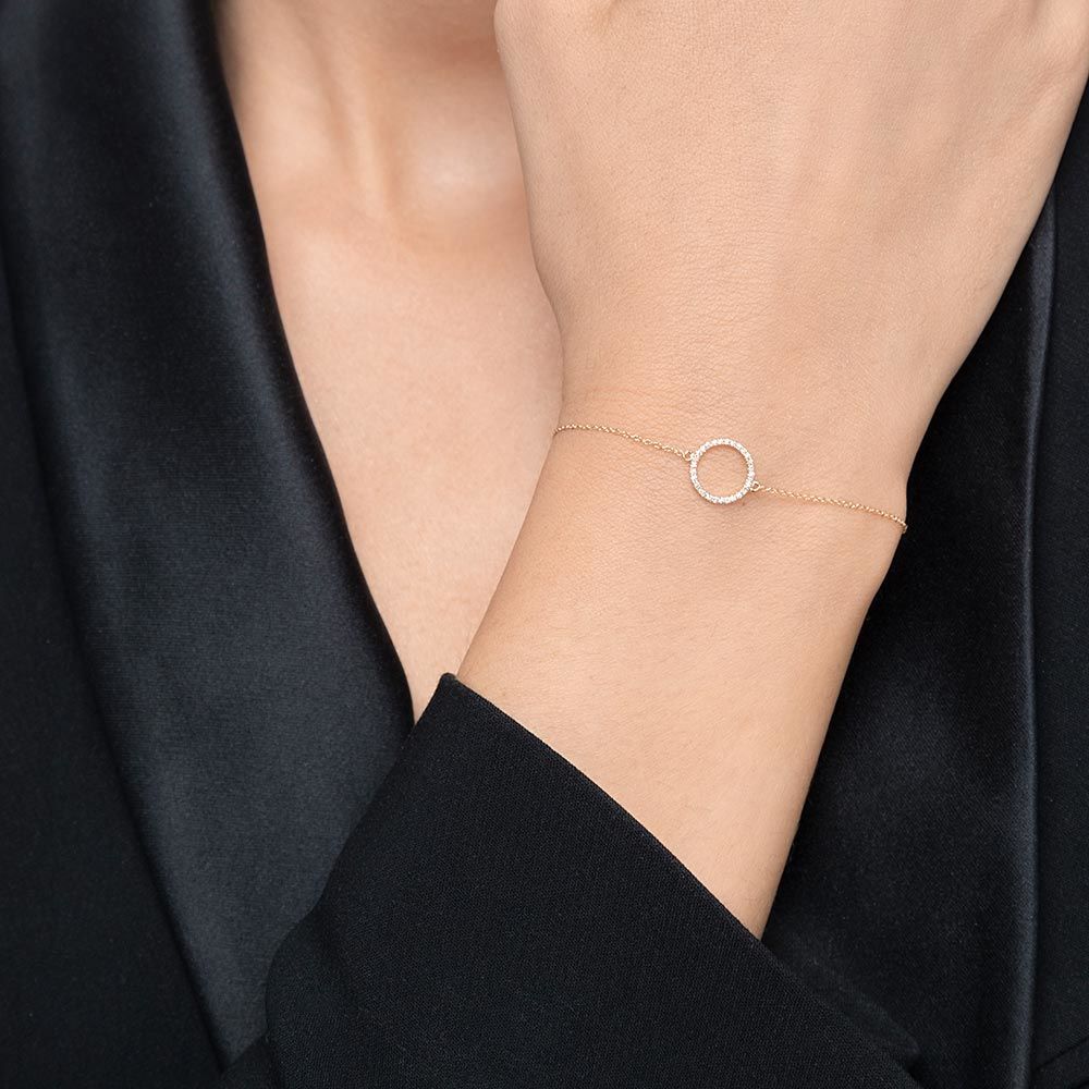 Armkette Circle mit Diamanten, 18 Karat Gelbgold Bild 2