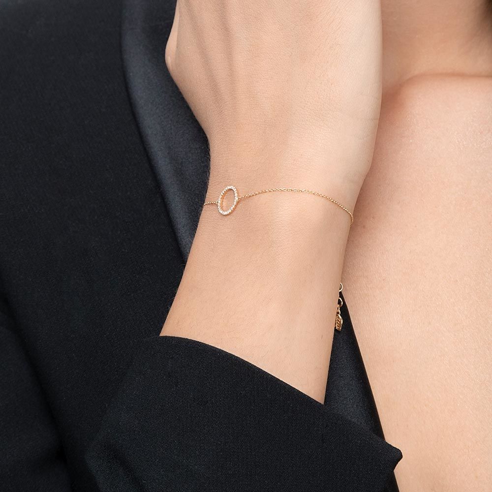 Armkette Circle mit Diamanten, 18 Karat Gelbgold Bild 3