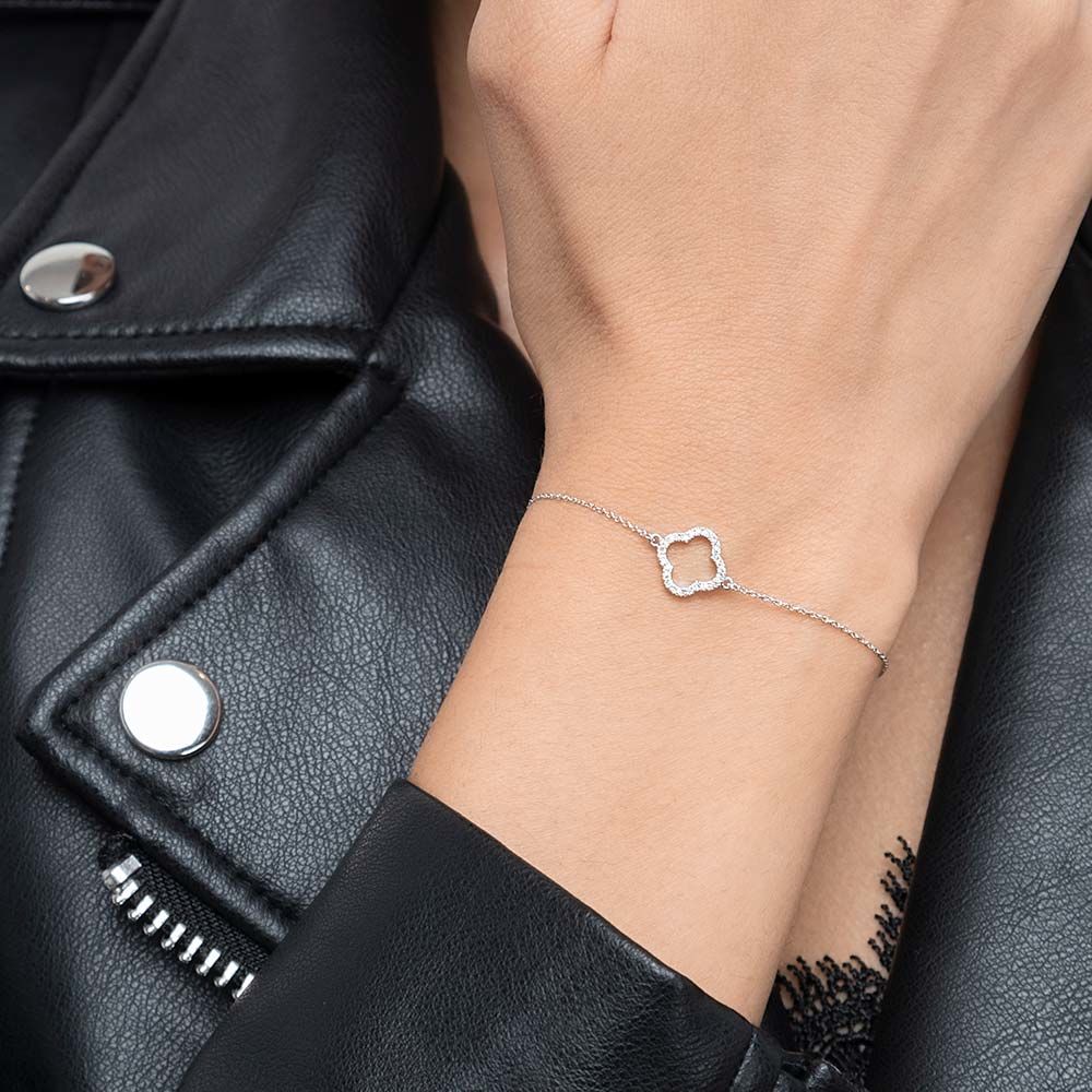 Armkette Clover mit Diamanten, 18 Karat Weigold Bild 3