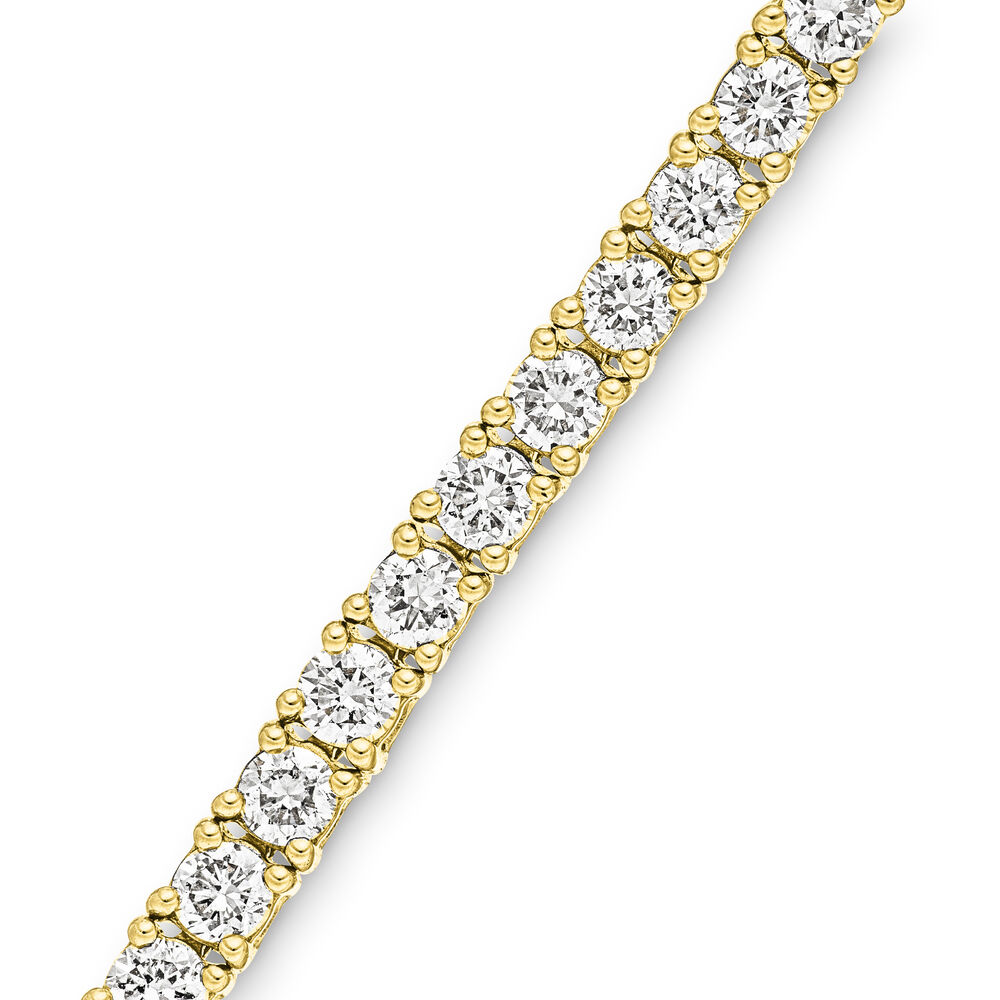 Tennisarmband mit Diamanten, 18 Karat Gelbgold, 3.42ct, 17.0cm 