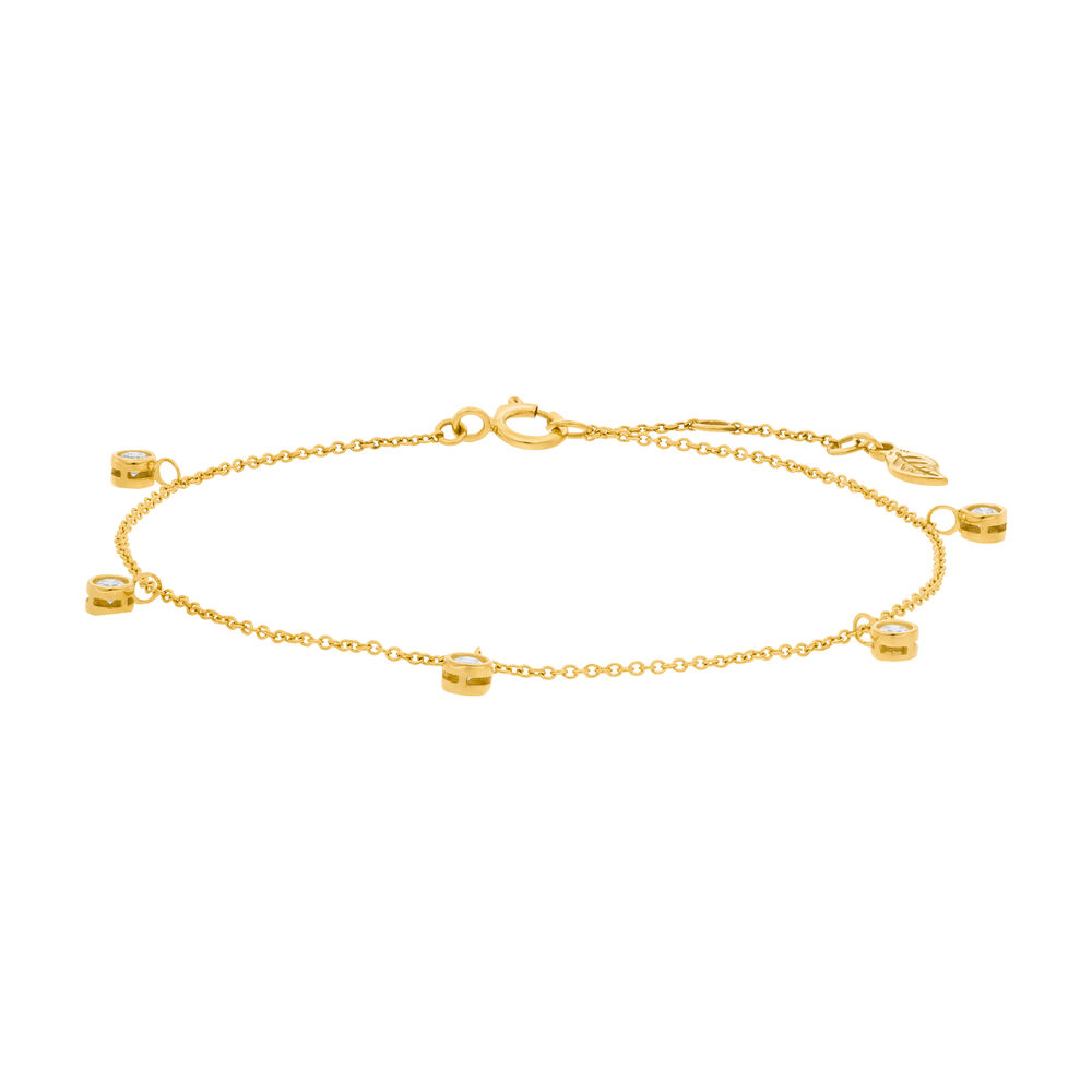 Armkette MY FIRST DIAMOND Charms, 14 Karat Gelbgold 