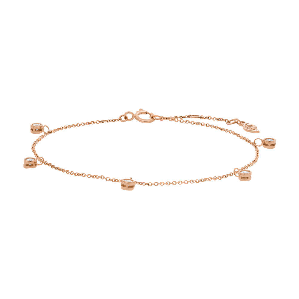 Armkette MY FIRST DIAMOND Charms, 14 Karat Rosegold 