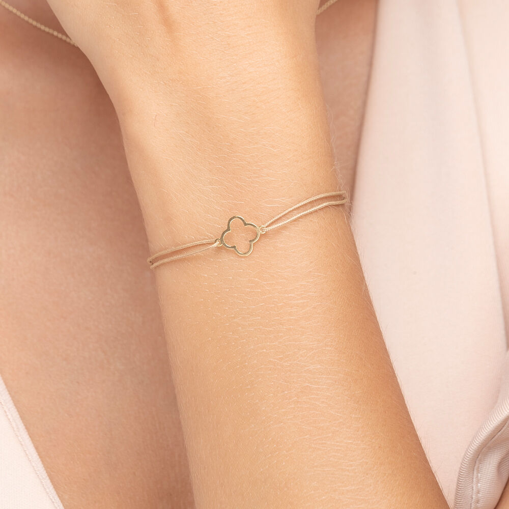 Freundschaftsarmband GENTLE CLOVER, 14 Karat Gelbgold Bild 3