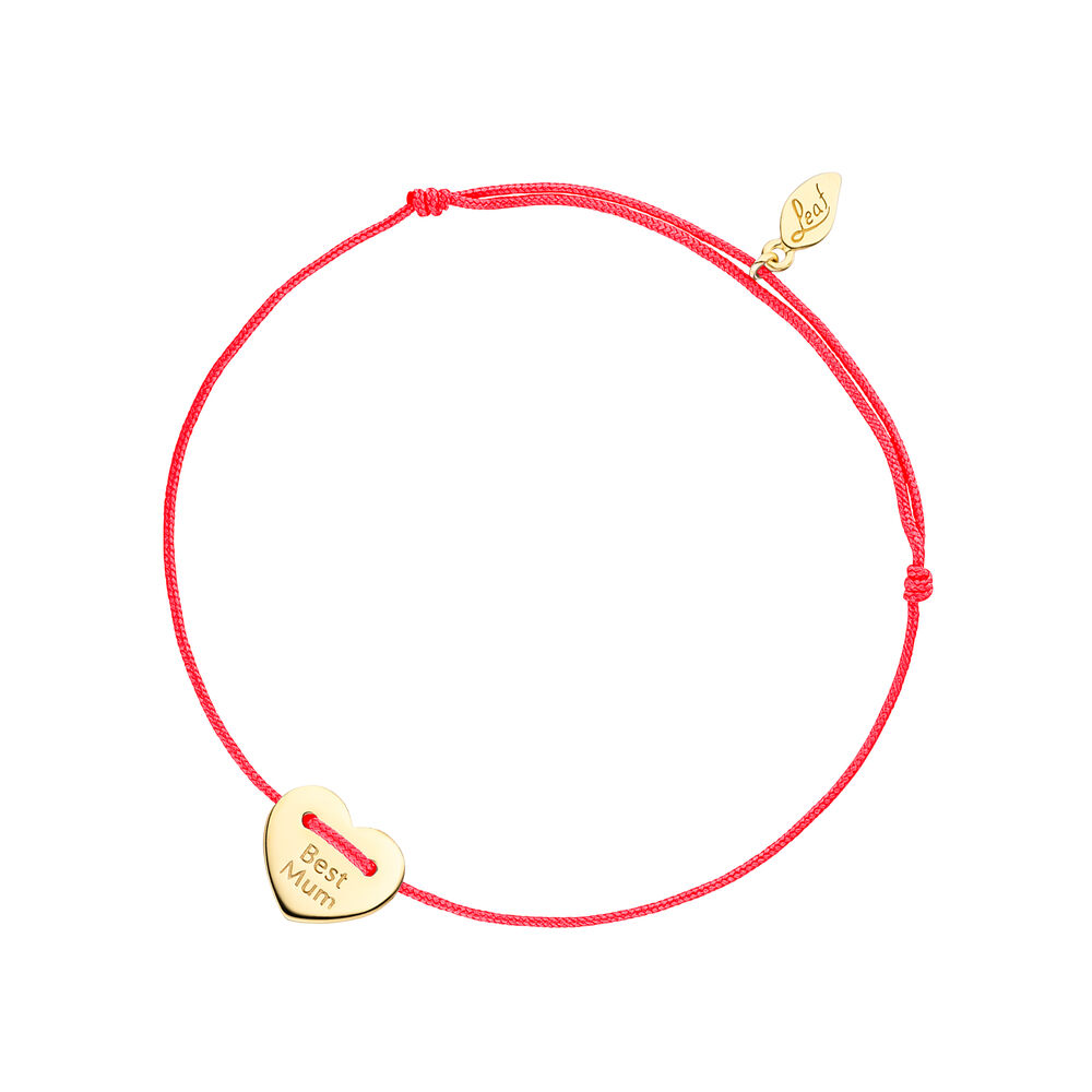 Freundschaftsarmband BEST MUM, 14 Karat Gelbgold, Koralle Bild 2