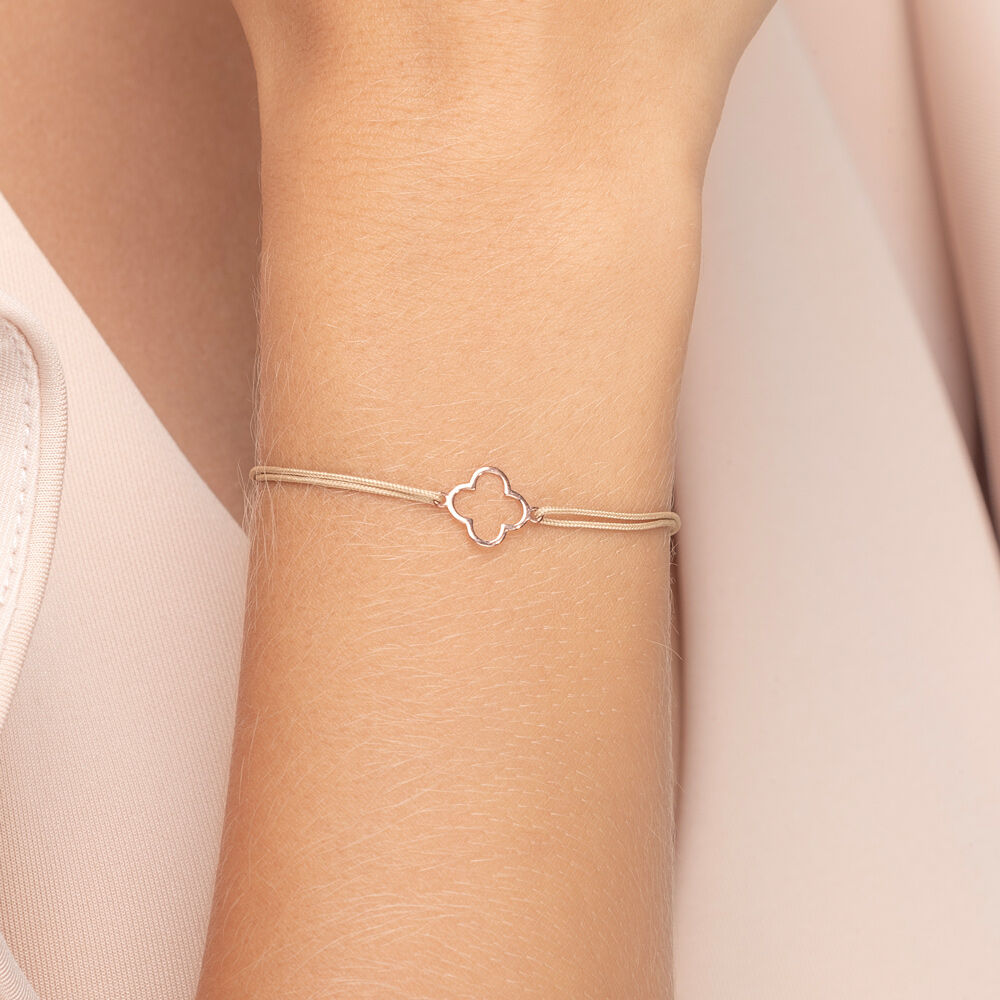 Freundschaftsarmband GENTLE CLOVER, 14 Karat Rosegold Bild 2