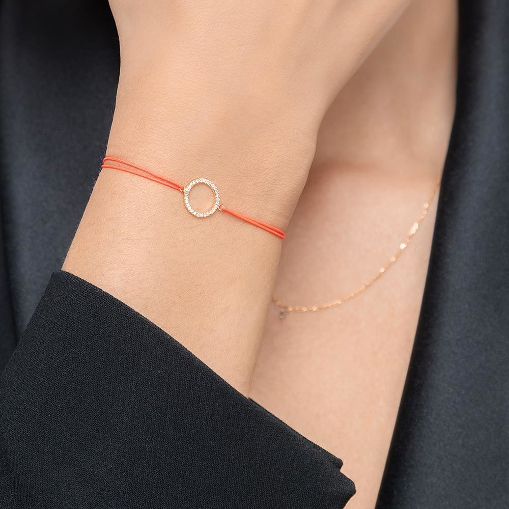 Freundschaftsarmband Circle mit Diamanten, 18 Karat Gelbgold Bild 3
