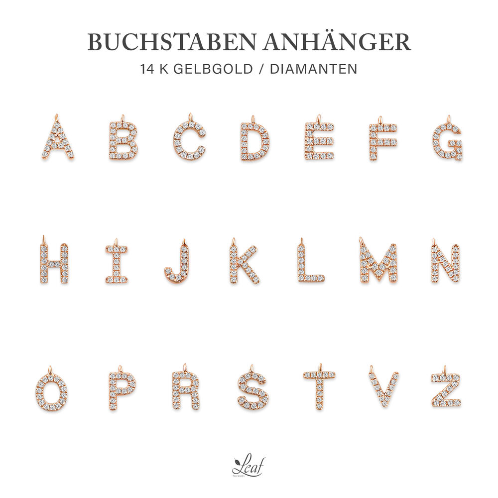 Freundschaftsarmband mit Letter Charm, 14 Karat Rosegold mit Diamanten Bild 4