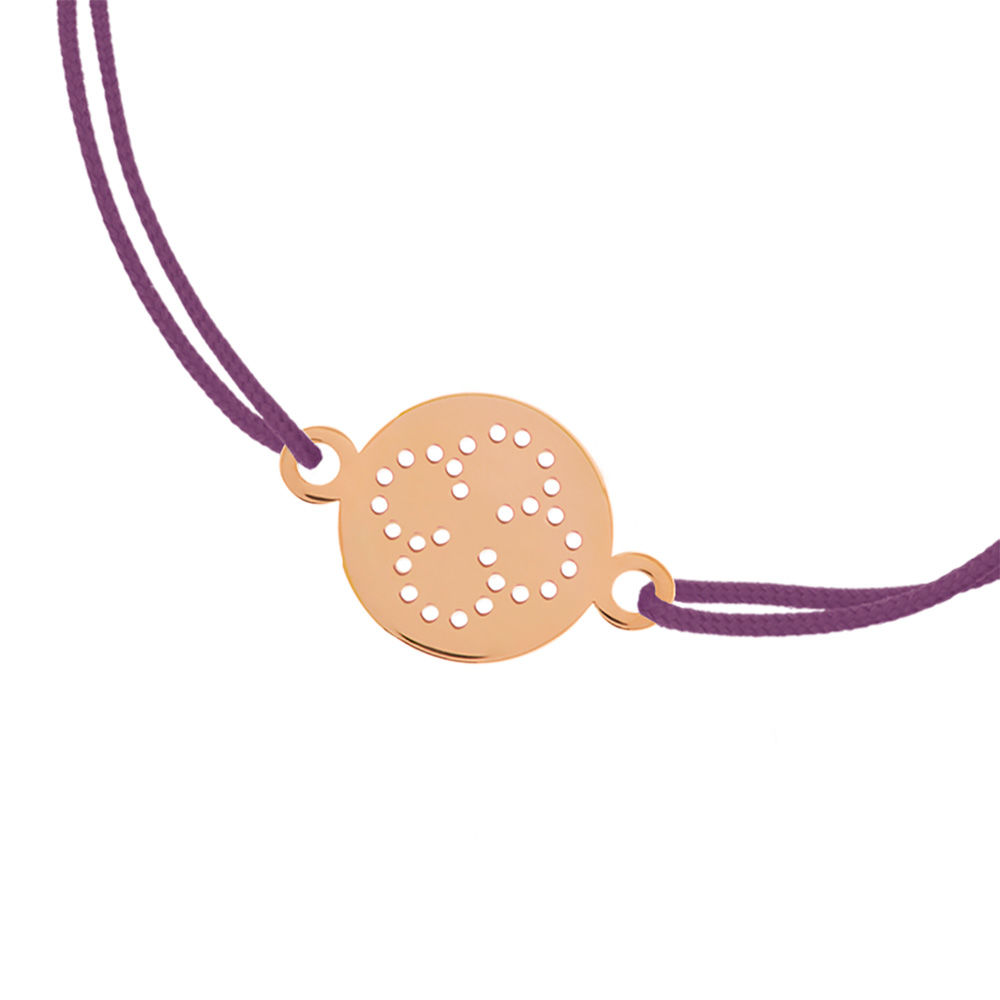 Freundschaftsarmband Disc CLOVER, 14 Karat Rosegold Bild 3