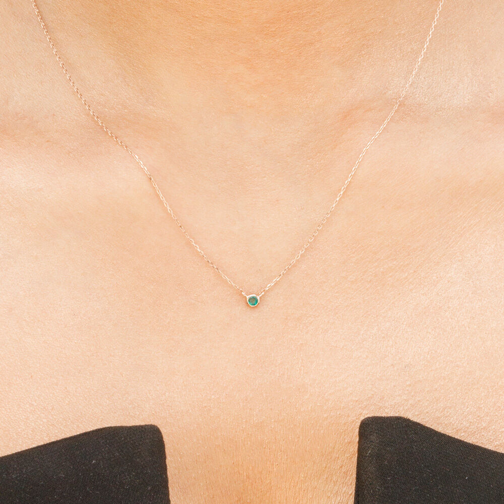 Halskette Smaragd, 14 Karat Rosegold Bild 3