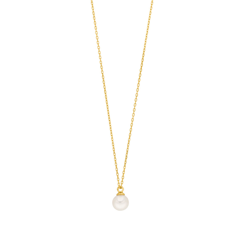 Halskette Single Pearl, 14 Karat Gelbgold Bild 4