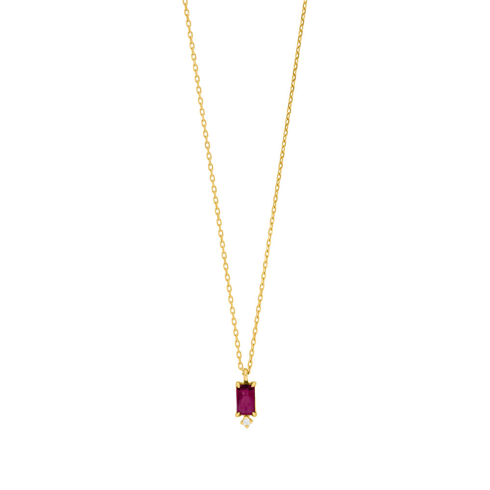 Halskette Rhodolith SQUARE, 14 Karat Gelbgold Bild 4