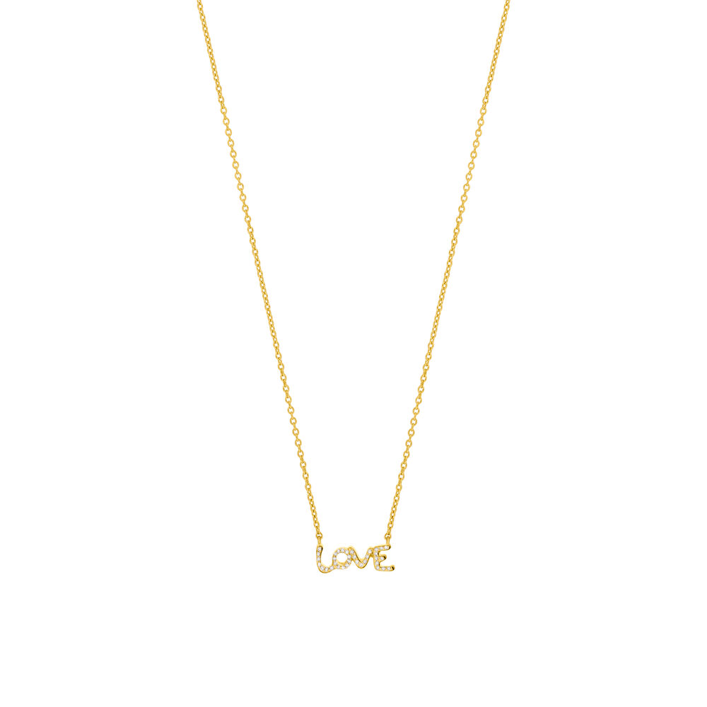 Halskette TINY LOVE mit Diamanten, 14 Karat Gelbgold Bild 3