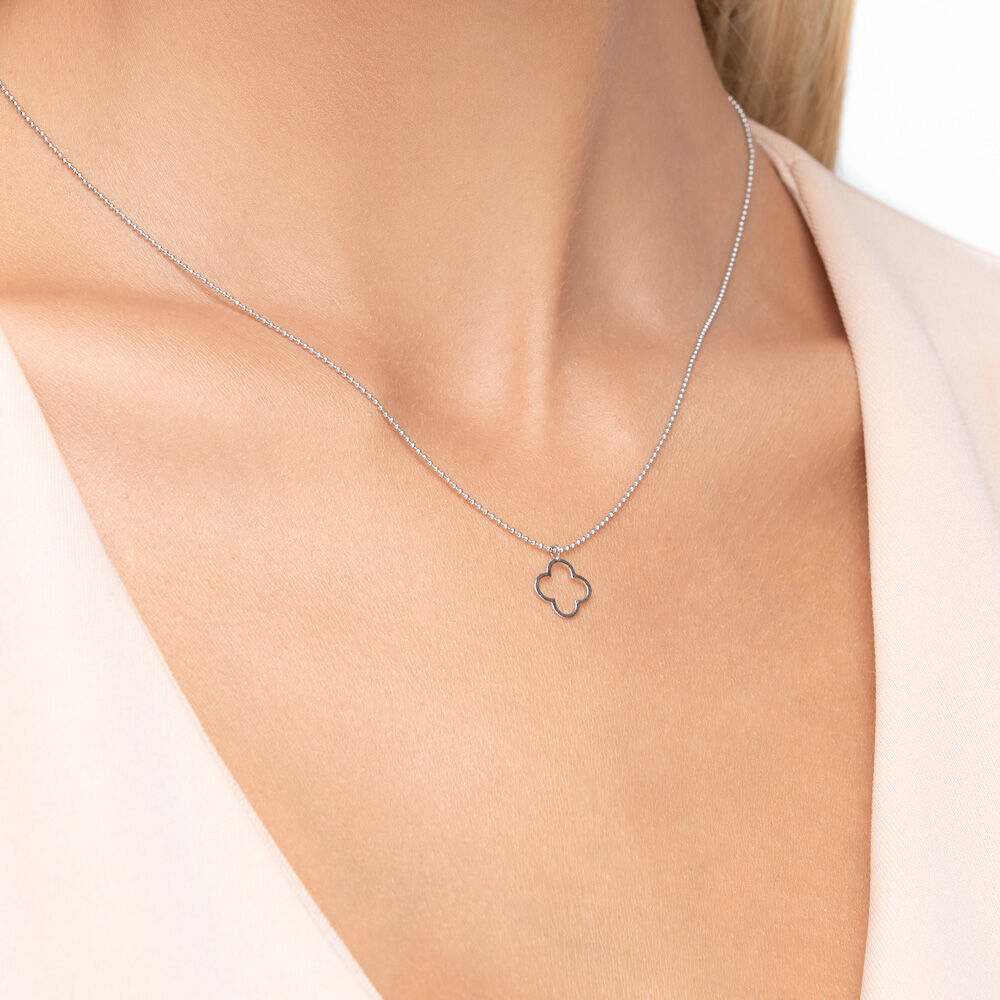 Halskette GENTLE CLOVER, 14 Karat Weigold Bild 2