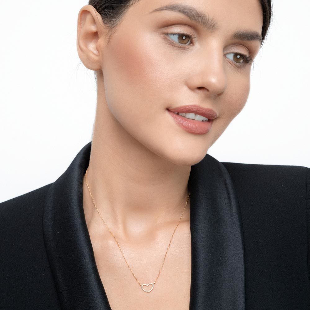 Halskette Heart mit Diamanten, 18 Karat Gelbgold Bild 3