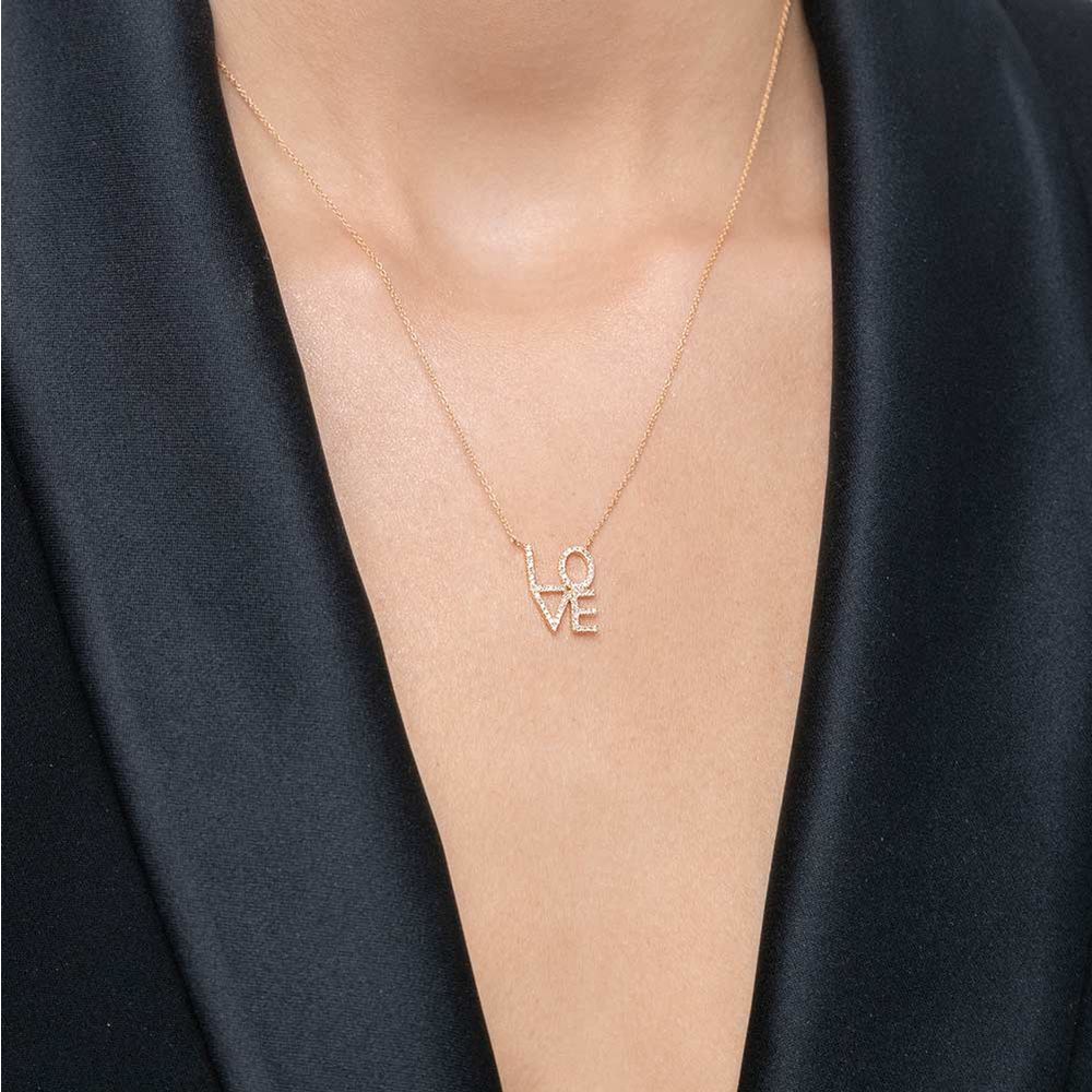 Halskette Love mit Diamanten, 18 Karat Gelbgold Bild 2