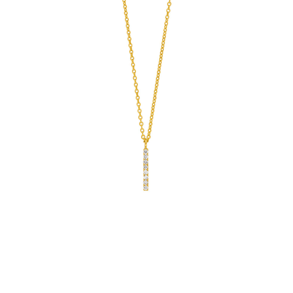Halskette Small Bar, Diamant, 14 Karat Gelbgold Bild 2