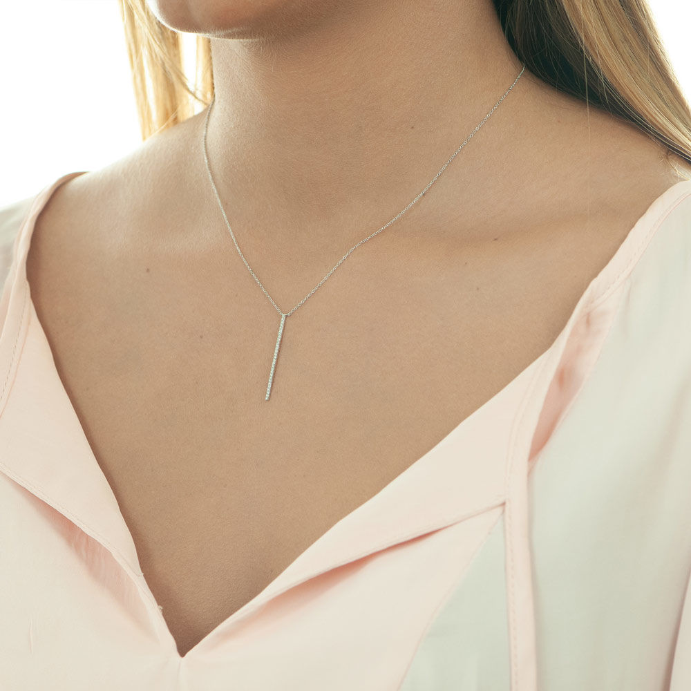 Halskette Bar Diamanten, 18 Karat Weigold Bild 3