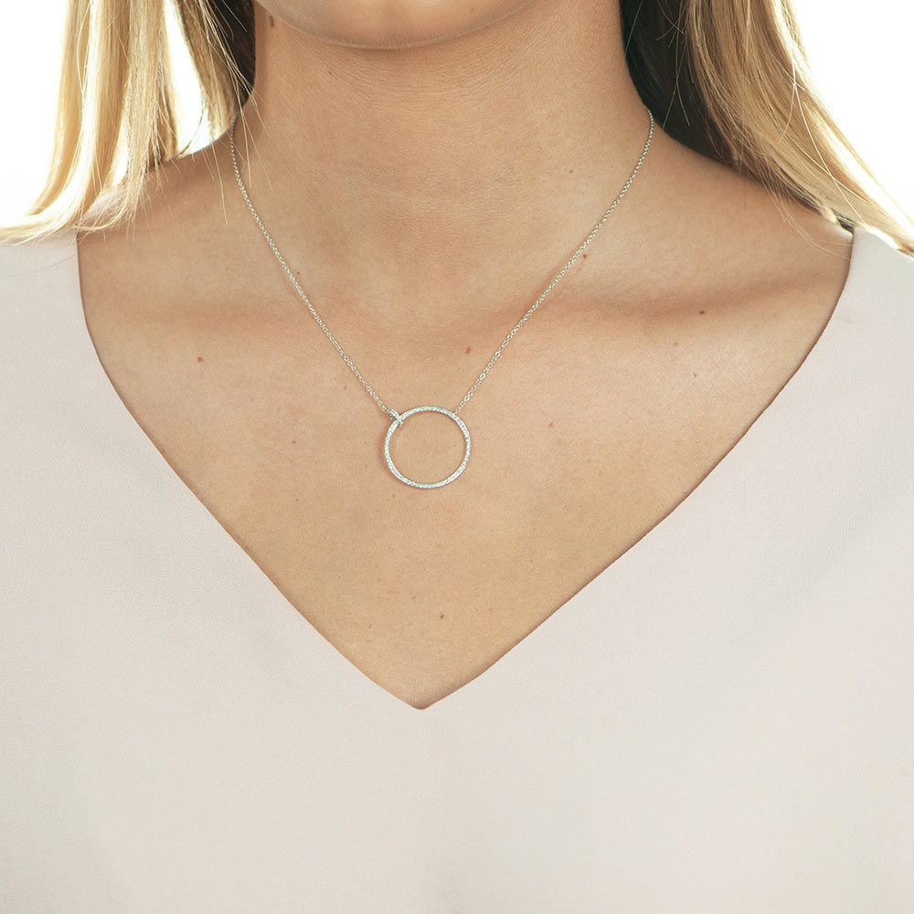 Halskette Circle Gro mit Diamanten, 18 Karat Weigold Bild 5
