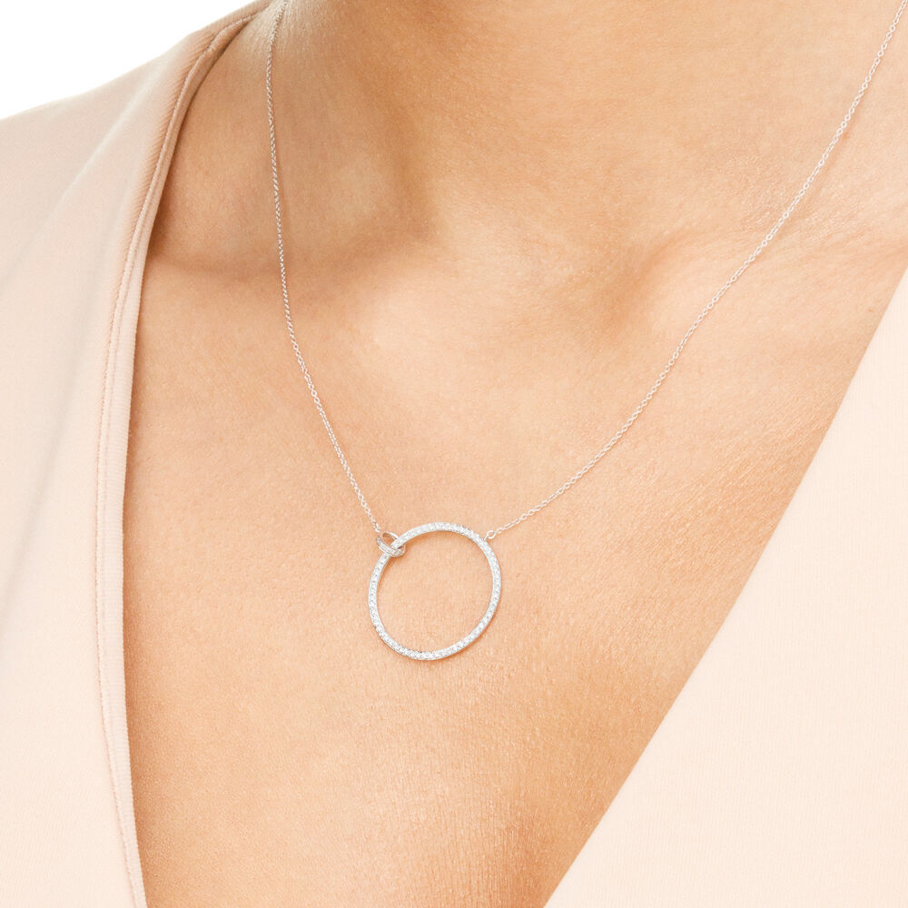 Halskette Circle Gro mit Diamanten, 18 Karat Weigold Bild 2