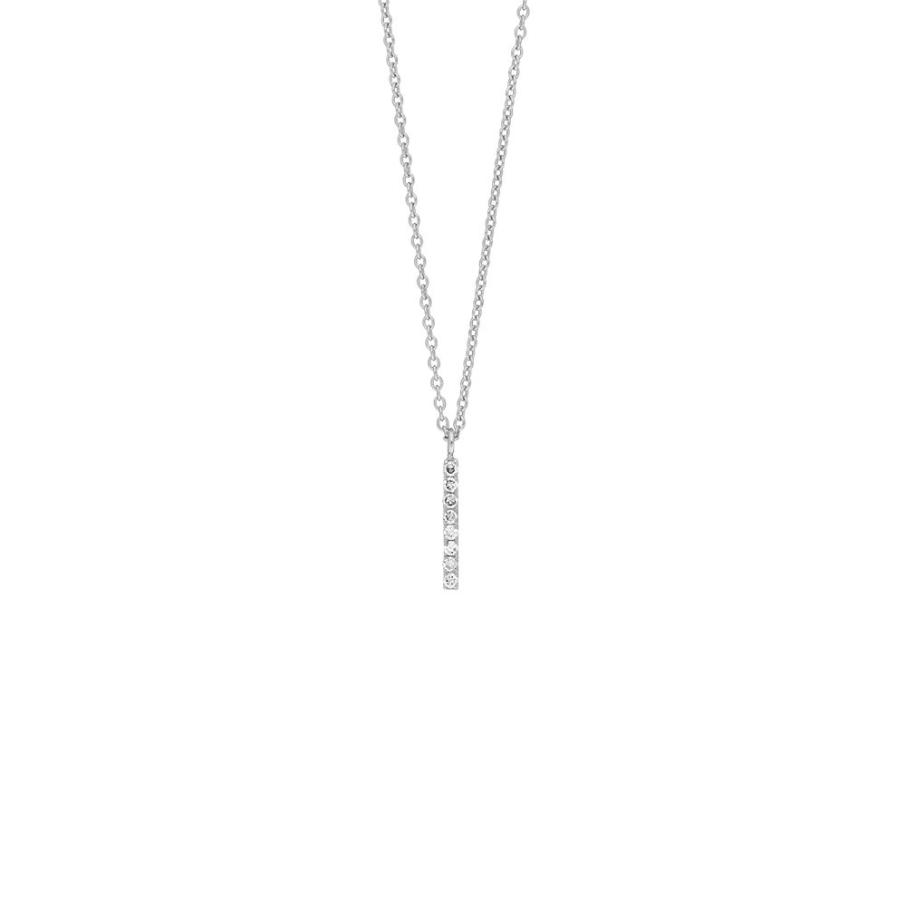 Halskette Small Bar, Diamant, 14 K Weigold Bild 2