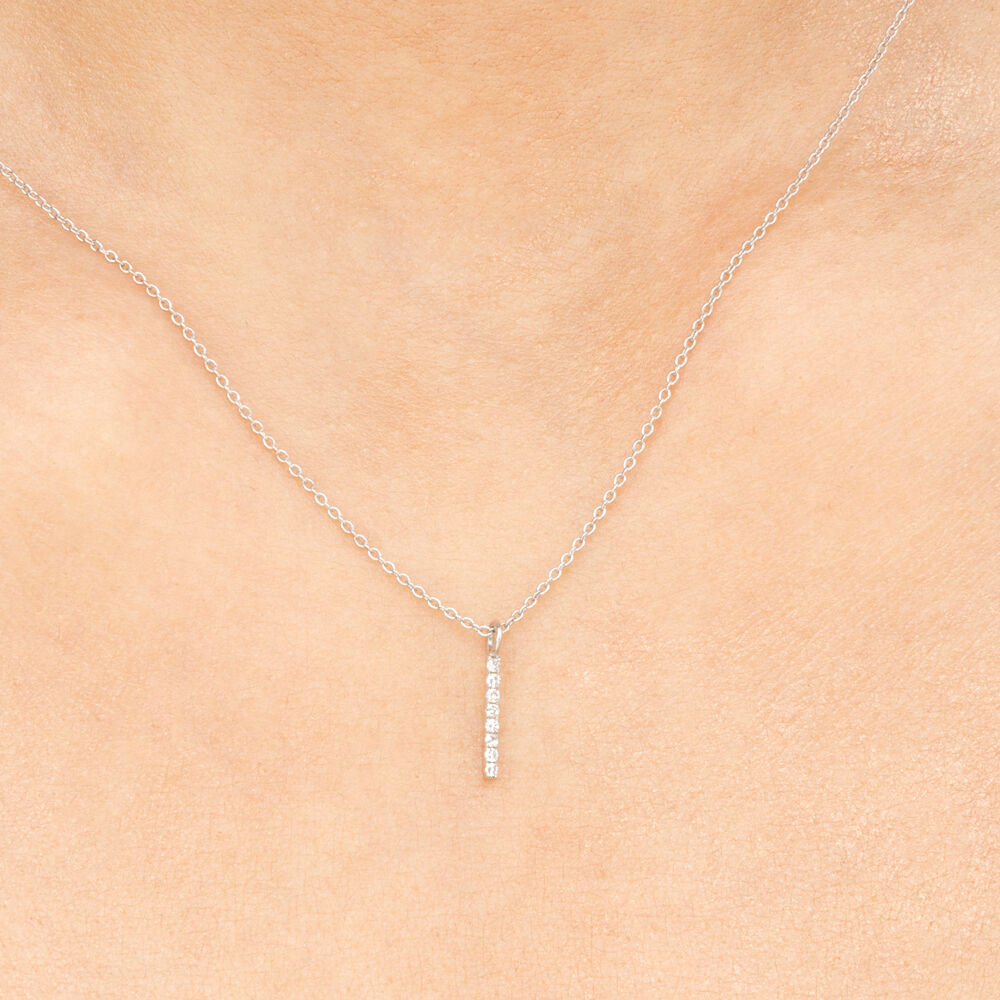 Halskette Small Bar, Diamant, 14 K Weigold Bild 4