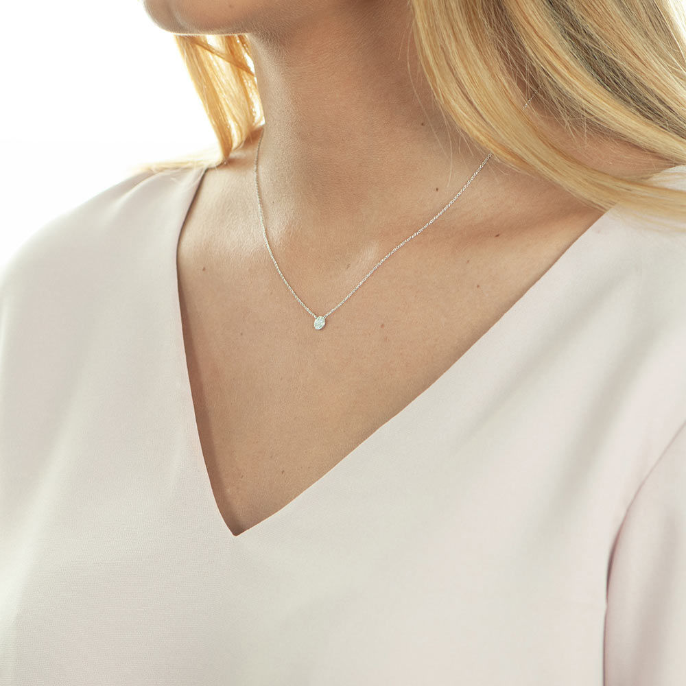 Halskette Pav mit Diamanten, 18 Karat Weigold 