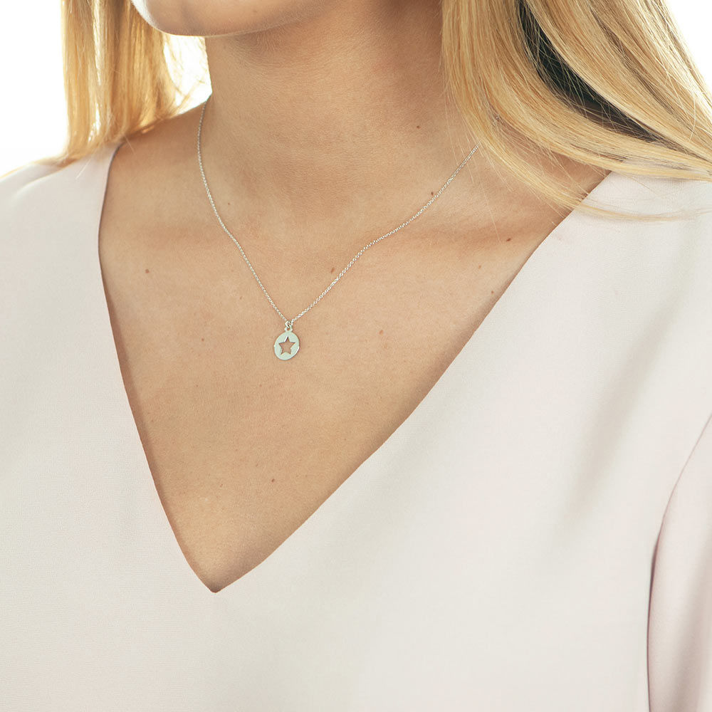 Halskette Star, 14K Weissgold Bild 2