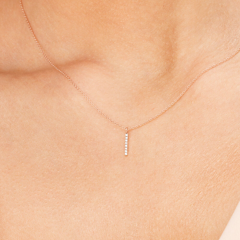 Halskette Small Bar, Diamant, 14 K Rosegold Bild 5