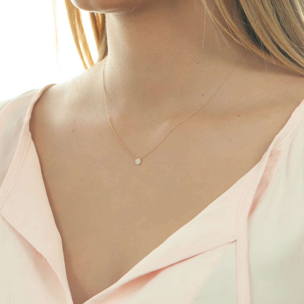 Halskette Pavé mit Diamanten, 18 K Roségold Bild 3
