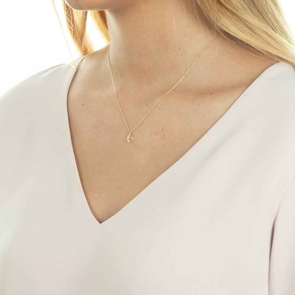 Halskette Halbmond, 18 Karat Gelbgold Bild 3