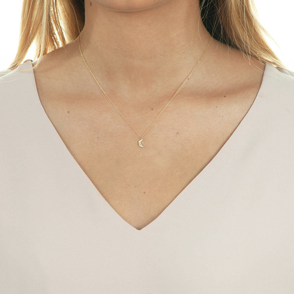 Halskette Halbmond, 18 Karat Gelbgold Bild 2