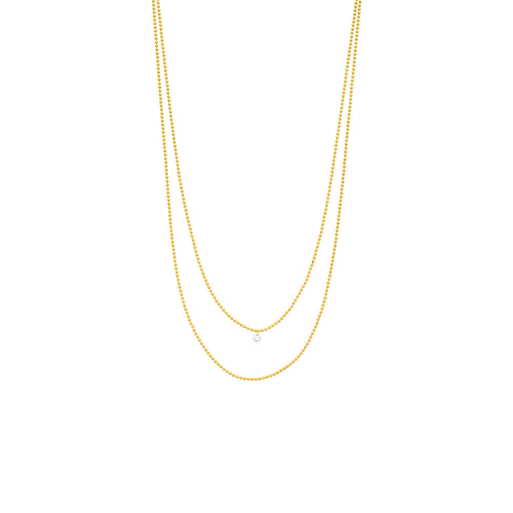 Halskette Pure Double, Diamant, 14 K Gelbgold Bild 4