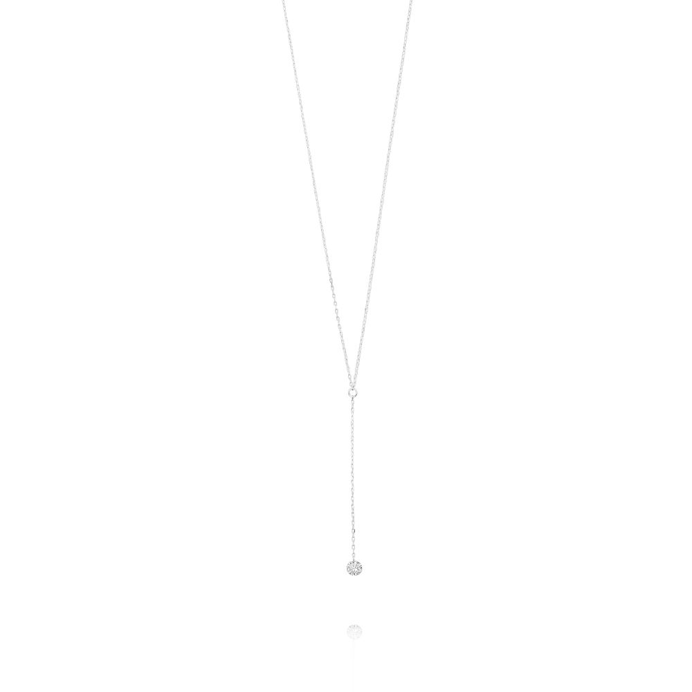 Halskette Y-Pure Diamant, 18K Weißgold 