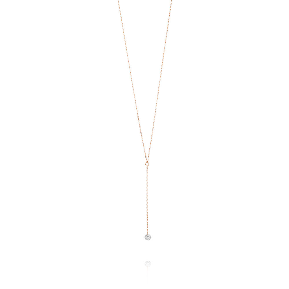 Halskette Y-Pure Diamant, 18K Rosegold Bild 3