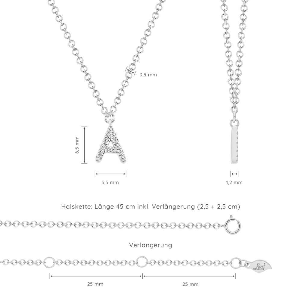 Buchstabenketten, 14 Karat Weigold mit Diamanten Bild 4