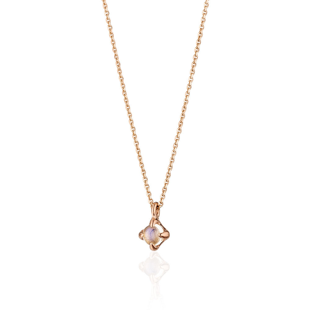 Halskette Cabochon, Mondstein, 14 Karat Rosegold Bild 3