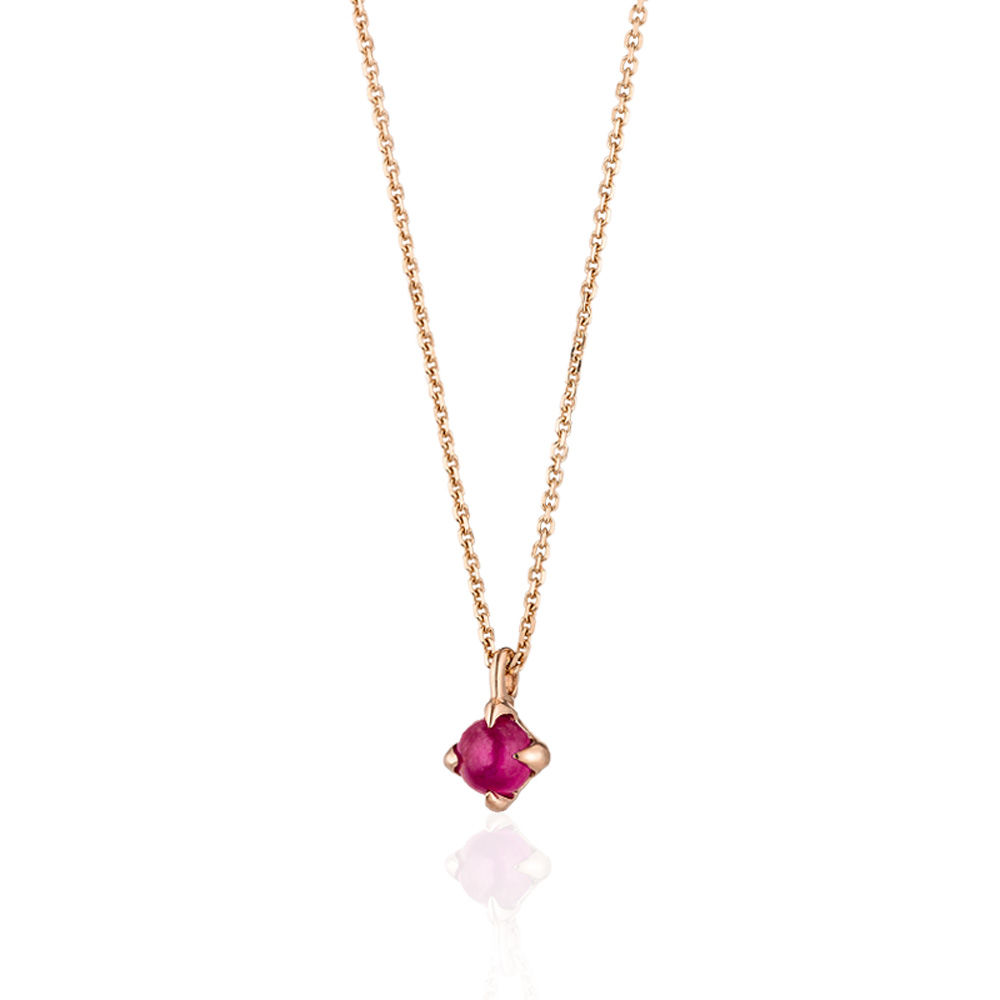 Halskette Cabochon, Rubin, 14 Karat Rosegold Bild 3