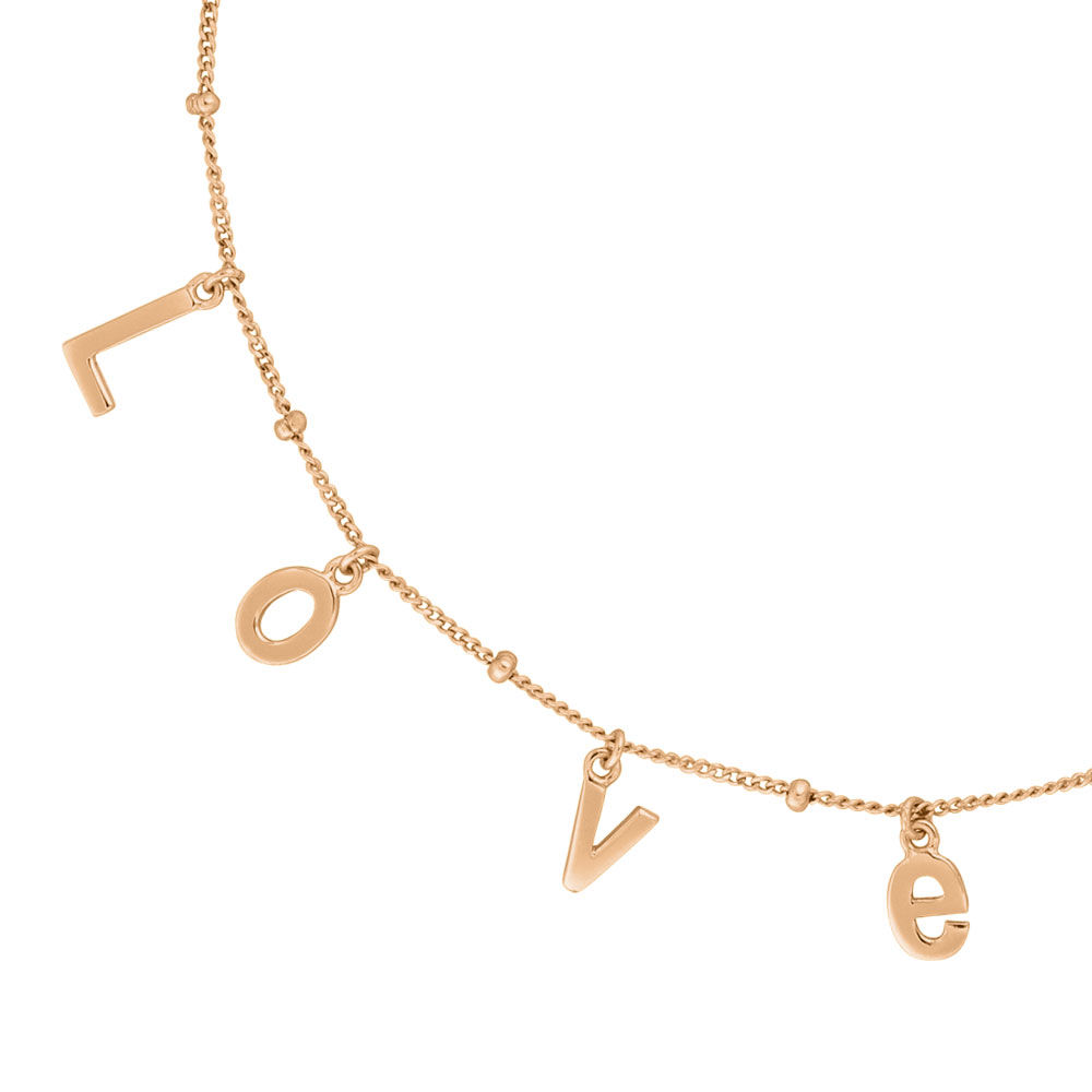 Fukette L O V E, 18 K Rosegold vergoldet 