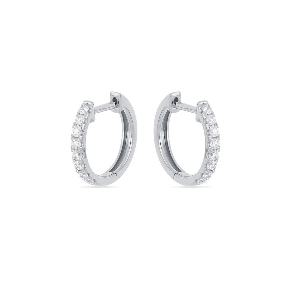 Creole mit Diamanten, 18 Karat Weigold 