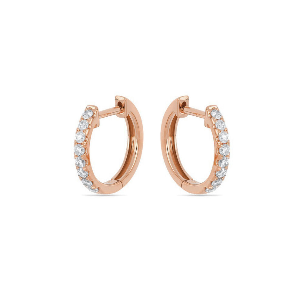 Creole mit Diamanten, 18 Karat Rosegold 