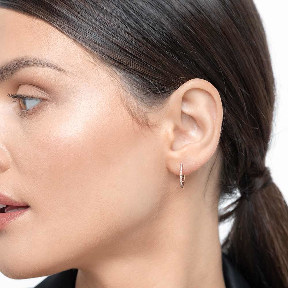 Creole Oval S mit Diamanten, 18 Karat Rosegold Bild 2