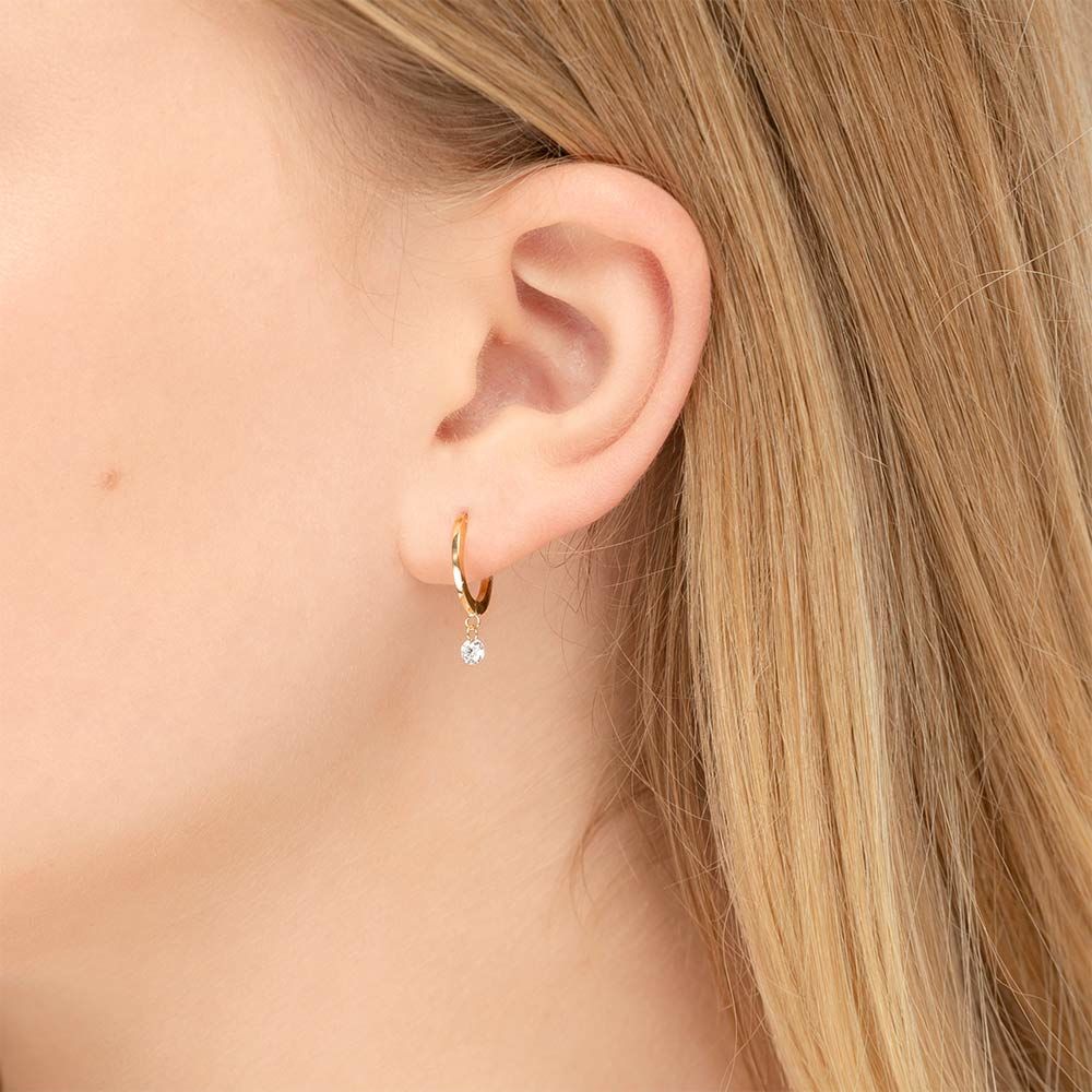 Creole PURE mit Diamanten, 18 Karat Gelbgold Bild 2