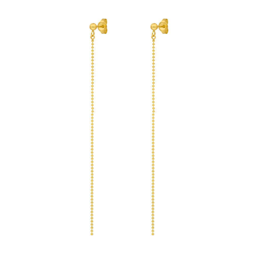 Ohrringe Ball Chain, 14 Karat Gelbgold Bild 3
