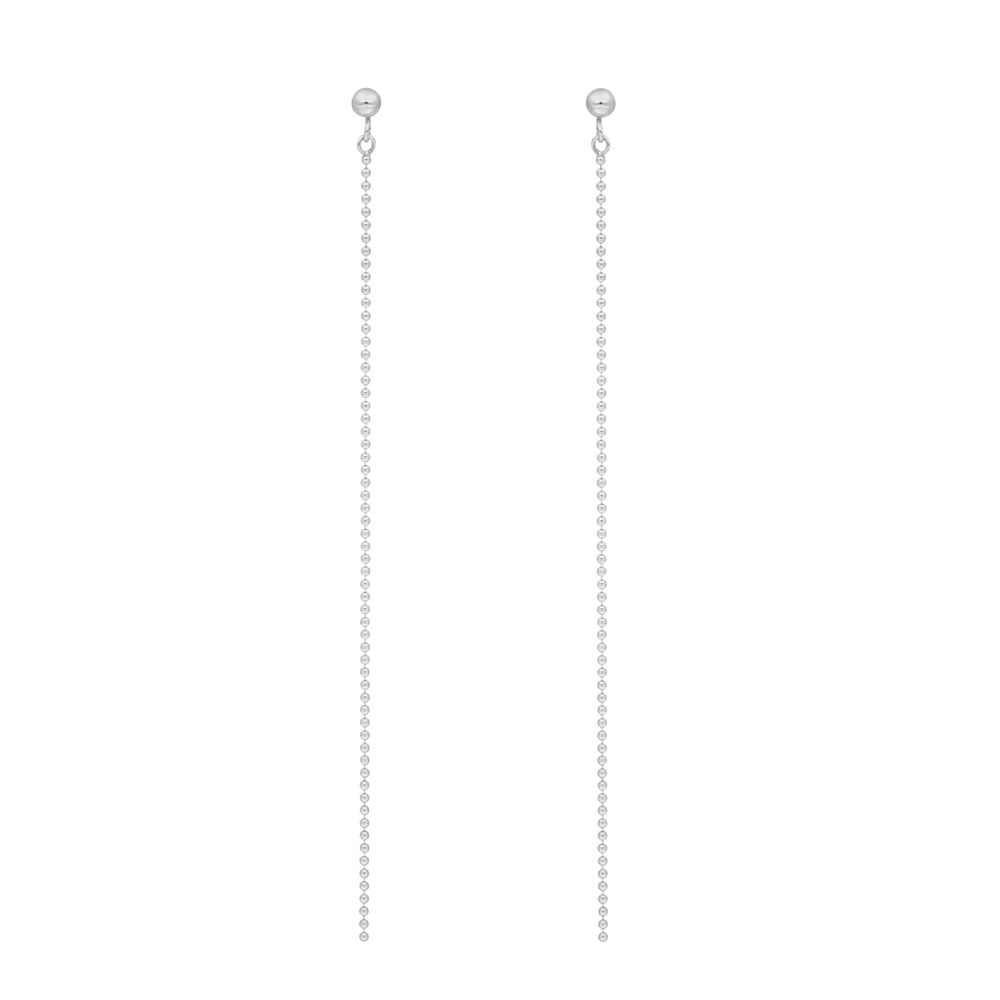 Ohrringe Ball Chain, 14 Karat Wei�gold Bild 3