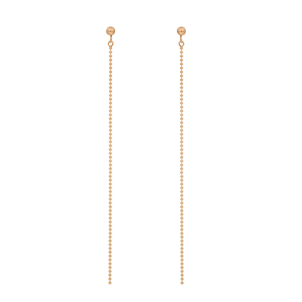 Ohrringe Ball Chain, 14 Karat Rosegold Bild 3