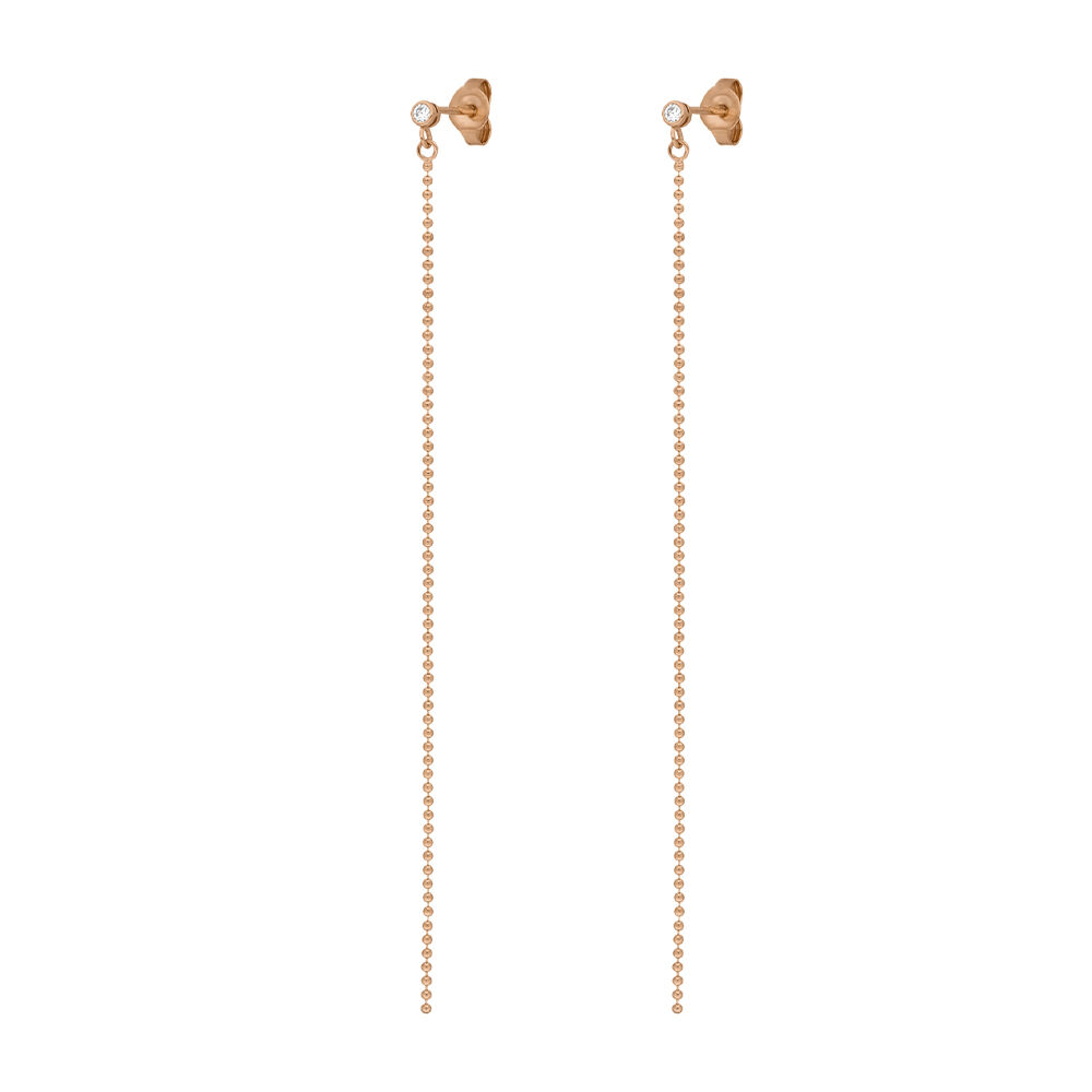 Ohrstecker my first diamond, ball chain, 14 K Rosegold Bild 3